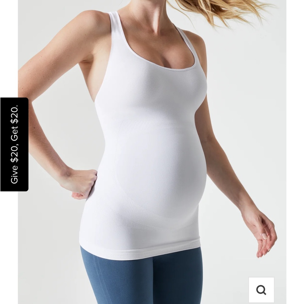 SportSupport® Maternity Support Crossback Tank - Winter White